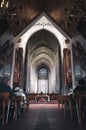 Vertical shot of the ancient Holy Trinity Cathedral in Auckland New Zealand