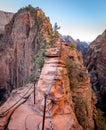 Vertical shot of Angels Landing Hike, Zion National Park