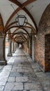 Vertical shot of an arcade in the Old Town of Lubeck in Germany Royalty Free Stock Photo