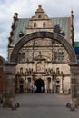 Vertical shot of the arch gate of Frederiksborg castle. Hillerod, Denmark. Royalty Free Stock Photo