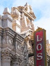 Vertical shot of architectural details of the Los Angeles theatre