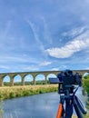 Vertical shot of Arthington Viaduct with a Panasonic Lumix S5 camera on a tripod in the foreground