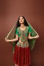 vertical shot of attractive jolly indian Royalty Free Stock Photo