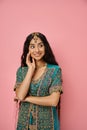 vertical shot of attractive jolly indian Royalty Free Stock Photo