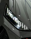Vertical shot of an Audi RS6 Avant 2023 Headlights