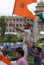 Vertical shot of the 15 August celebrations at Vidhan Soudha, Bangalore, India Royalty Free Stock Photo