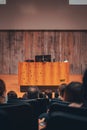 Vertical shot of the AUT Auckland University of Technology Lecture hall front Royalty Free Stock Photo