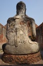 Vertical shot of the backside of a Buddha statue in Wat Lokayasutharam temple