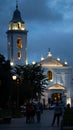 Vertical shot of the Basilica of Our Lady of Pilar in Recoleta, Buenos Aires, Argentina in twilight