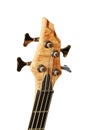 Vertical shot of a bass guitar headstock Royalty Free Stock Photo