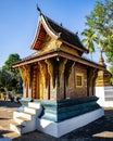 Vertical shot of the beautiful architecture of Wat Xiengthong temple located in Luang Phrabang, Laos