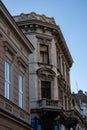 Vertical shot of beautiful buildings with balconies on Knez Mihajlova Street, Belgrade, Serbia Royalty Free Stock Photo