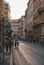 Vertical shot of the beautiful calm Streets of Rome in the Summer Royalty Free Stock Photo