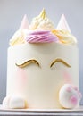 Vertical shot of a beautiful cat cake with cute paws and ears