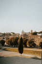 Vertical shot of a beautiful cityscape of Rome, Italy at sunset Royalty Free Stock Photo