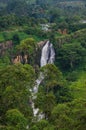 Vertical shot of the beautiful Devon waterfall in Thalawakele, Sri Lanka