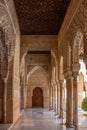 Vertical shot of the beautiful interior architecture of the Nasrid Palace located in Granada, Spain