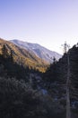 Vertical shot of a beautiful mountainous landscape in Baldy, California Royalty Free Stock Photo