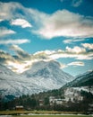 Vertical shot of beautiful natural scenery near the Sunndal Mountains in Norway Royalty Free Stock Photo