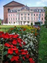Vertical shot of beautiful palace gardens in Trier