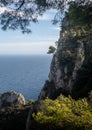 Vertical shot of a beautiful sea in Capri, Italy Royalty Free Stock Photo