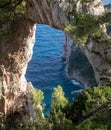 Vertical shot of a beautiful sea in Capri, Italy Royalty Free Stock Photo