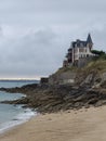 Vertical shot of the beautiful seaside architecture of Dinard, France