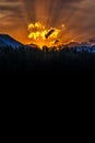 Vertical Smoky Mountain Sunrise With Copy Space Royalty Free Stock Photo