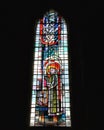 Vertical shot of a beautiful stained glass window