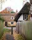 Vertical shot of beautiful thatched cottage in Hemingford Grey, England Royalty Free Stock Photo