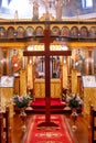 Vertical shot of the beautiful view of the cross in Greek Orthodox Church
