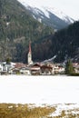 Vertical shot of a beautiful view of Soelden, Austria Royalty Free Stock Photo