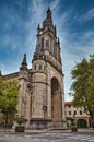 Vertical shot of the bell tower of the Basilica of Begona in the city of Bilbao, Spain Royalty Free Stock Photo