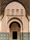 Vertical shot of the Ben Youssef Madrasa Marrakesh in Morocco