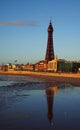 Vertical shot of the Blackpool Tower from Central Pier Royalty Free Stock Photo