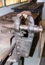 Vertical shot of blacksmith chair vise