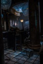 Vertical shot of the broken interior of Gringotts Bank at the Harry Potter Tour in london