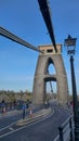 Vertical shot of Brunel suspension bridge in Bristol, the United Kingdom during daytime