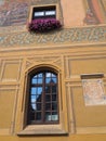 Vertical shot of a building in the historic city hall in Ulm, Germany Royalty Free Stock Photo