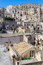 Vertical shot of the buildings in the city of Matera, Italy Royalty Free Stock Photo