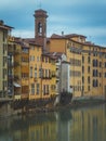 Vertical shot of buildings near the river in Florence, Italy Royalty Free Stock Photo