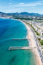 Vertical shot of buildings near the seashore in French riviera, Cannes, France Royalty Free Stock Photo