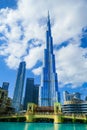 Vertical shot of Burj Khalifa, the tallest building in the world in Dubai, UAE Royalty Free Stock Photo