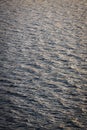 Vertical shot of calm dark blue ocean waves in sunset Royalty Free Stock Photo