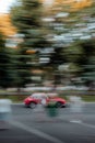 Vertical shot of a car during a Retro Rally from Ypres to Istanbul in Arad, Romania