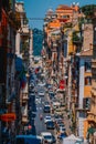 Vertical shot of cars driving in the street in Rome, Italy Royalty Free Stock Photo
