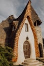 Vertical shot of the Castelul de Lut Valea Zanelor landmark in Porumbacu de Sus, Romaniaa