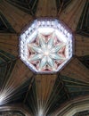 Vertical shot of the ceiling of Ely Cathedral in the city of Ely, Cambridgeshire, England Royalty Free Stock Photo