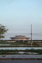 Vertical shot of Chairman Mao Memorial Hall in Tiananmen Square, Beijing, with green grass around it Royalty Free Stock Photo