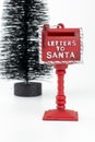 Vertical shot of a Christmas decoration post box for Santa letters